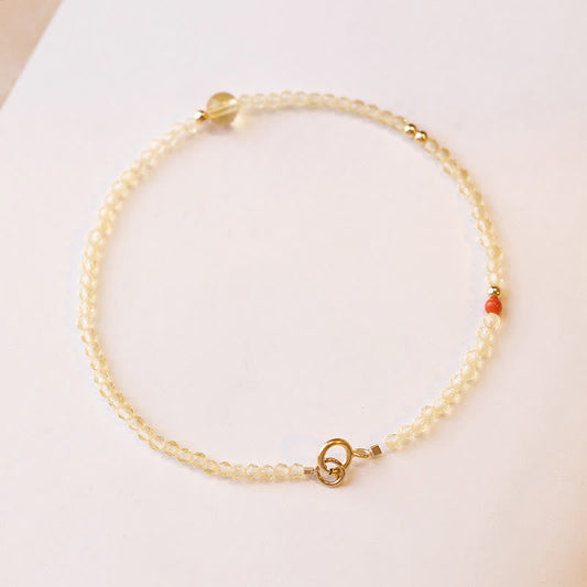 14K Gold Citrine Copper Bead Bracelet