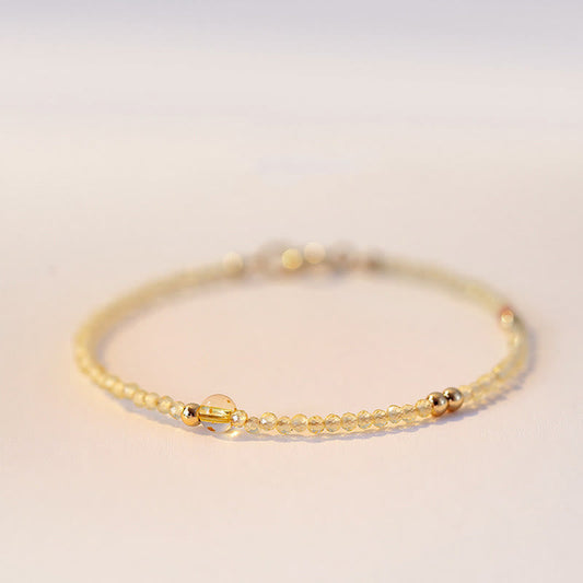 14K Gold Citrine Copper Bead Bracelet by Worn Within