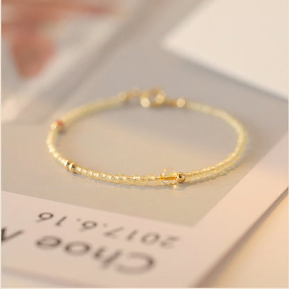 14K Gold Citrine Copper Bead Bracelet