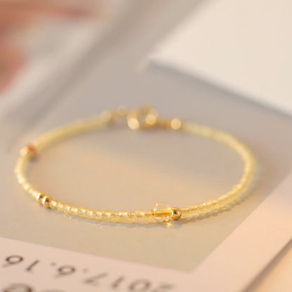 14K Gold Citrine Copper Bead Bracelet
