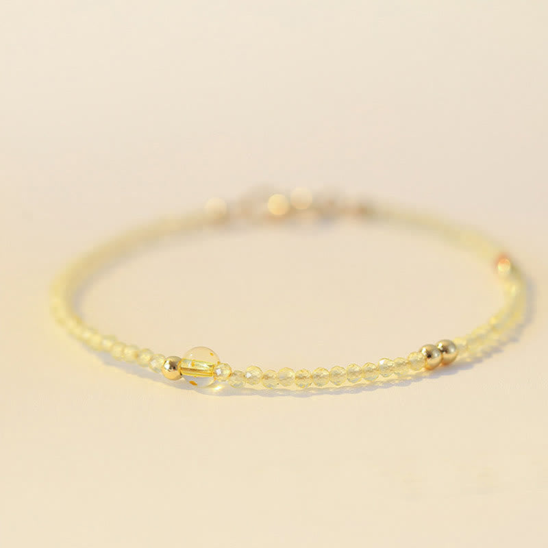 14K Gold Citrine Copper Bead Bracelet