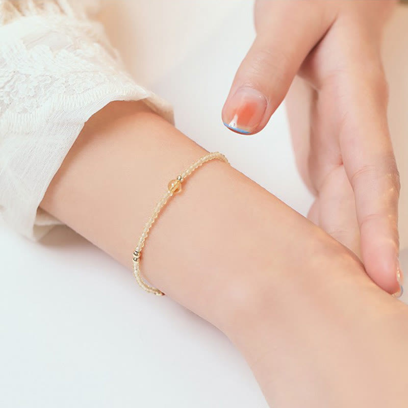 14K Gold Citrine Copper Bead Bracelet