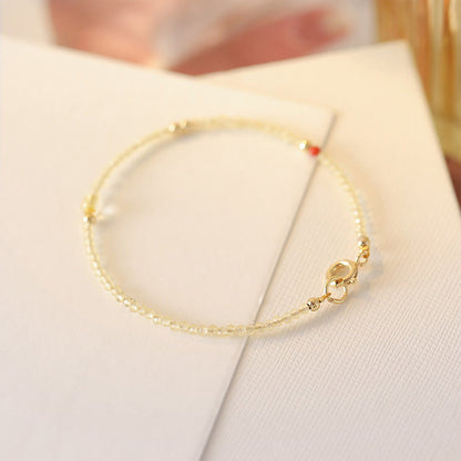 14K Gold Citrine Copper Bead Bracelet