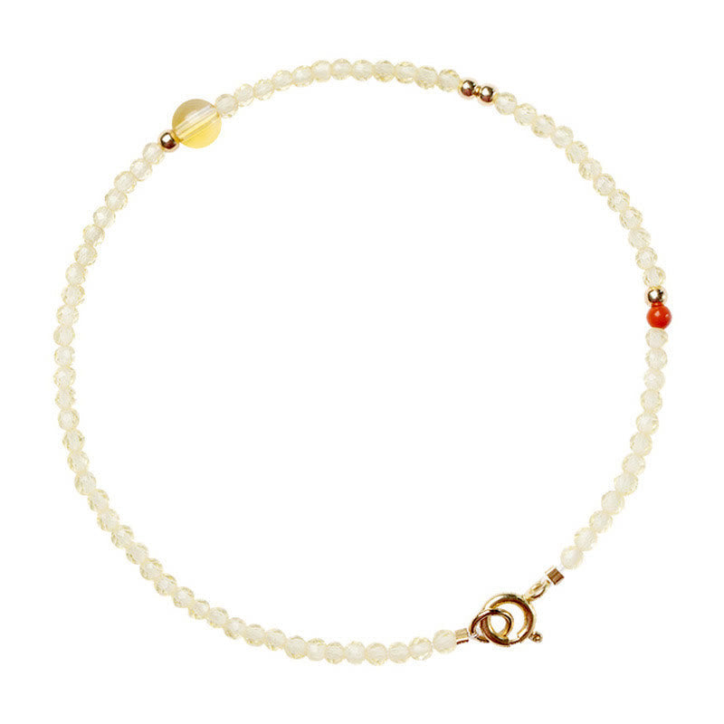 14K Gold Citrine Copper Bead Bracelet