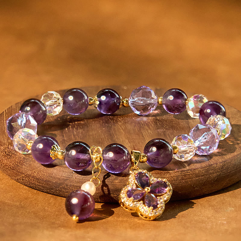 Amethyst Flower Bracelet