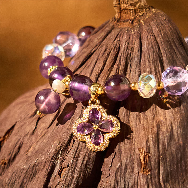 Amethyst Flower Bracelet