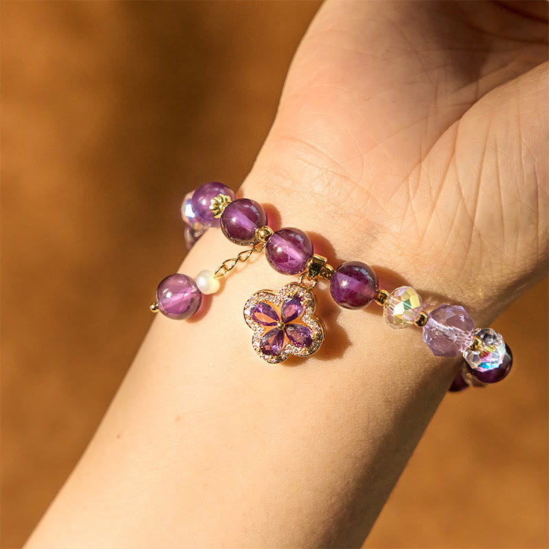Amethyst Flower Bracelet