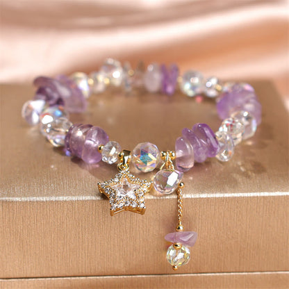 Amethyst-Stern-Charm-Armband