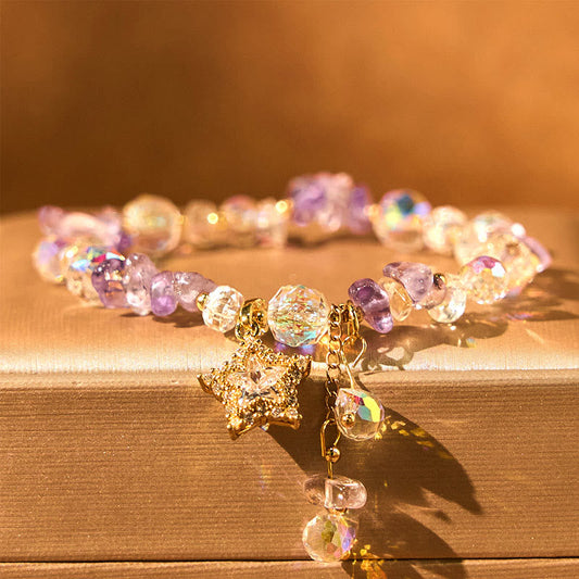 Amethyst Star Charm Bracelet by Worn Within