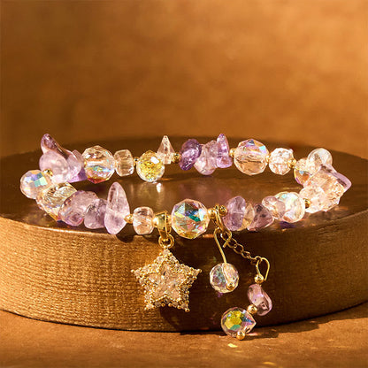 Amethyst-Stern-Charm-Armband