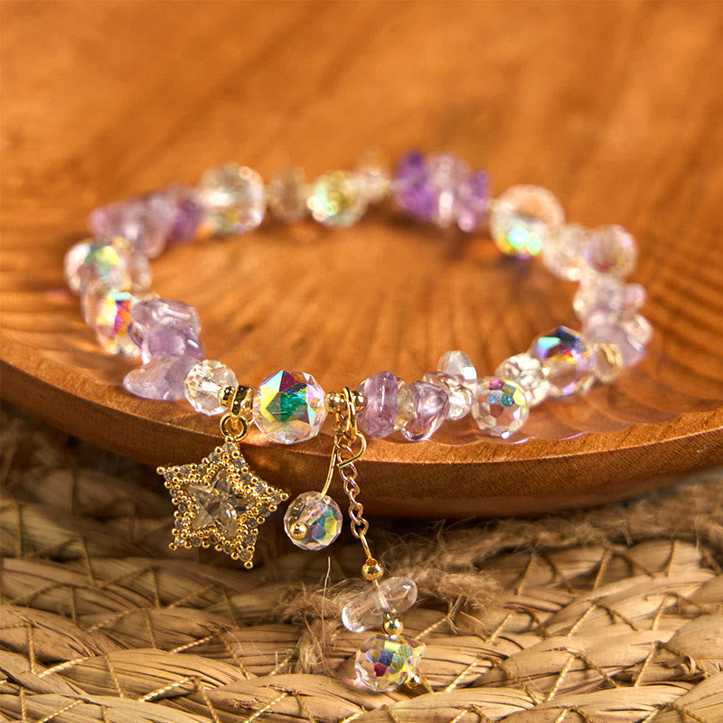 Amethyst-Stern-Charm-Armband