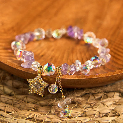 Amethyst-Stern-Charm-Armband