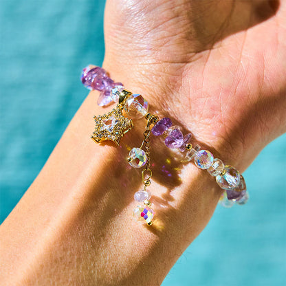 Amethyst-Stern-Charm-Armband