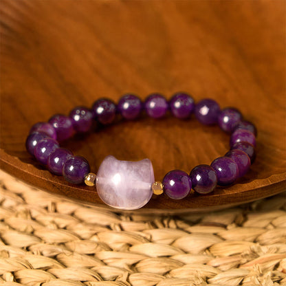Mixed Crystal Cat Head Bracelet by Worn Within
