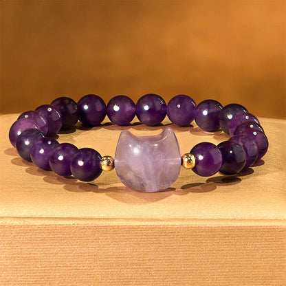 Mixed Crystal Cat Head Bracelet