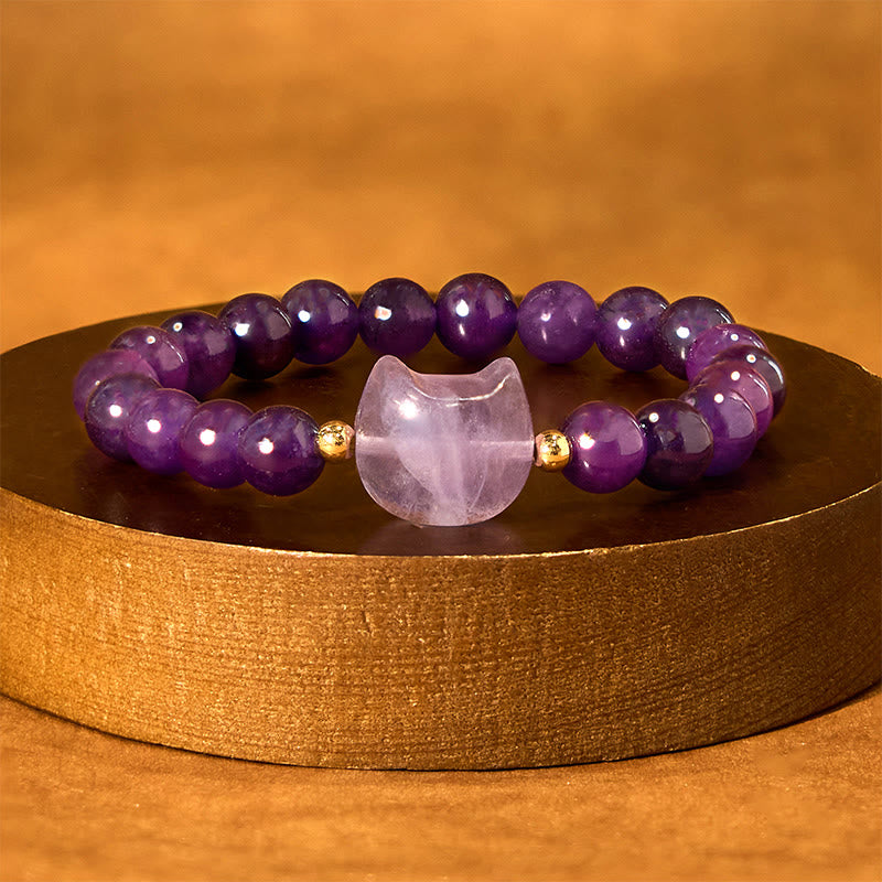Mixed Crystal Cat Head Bracelet