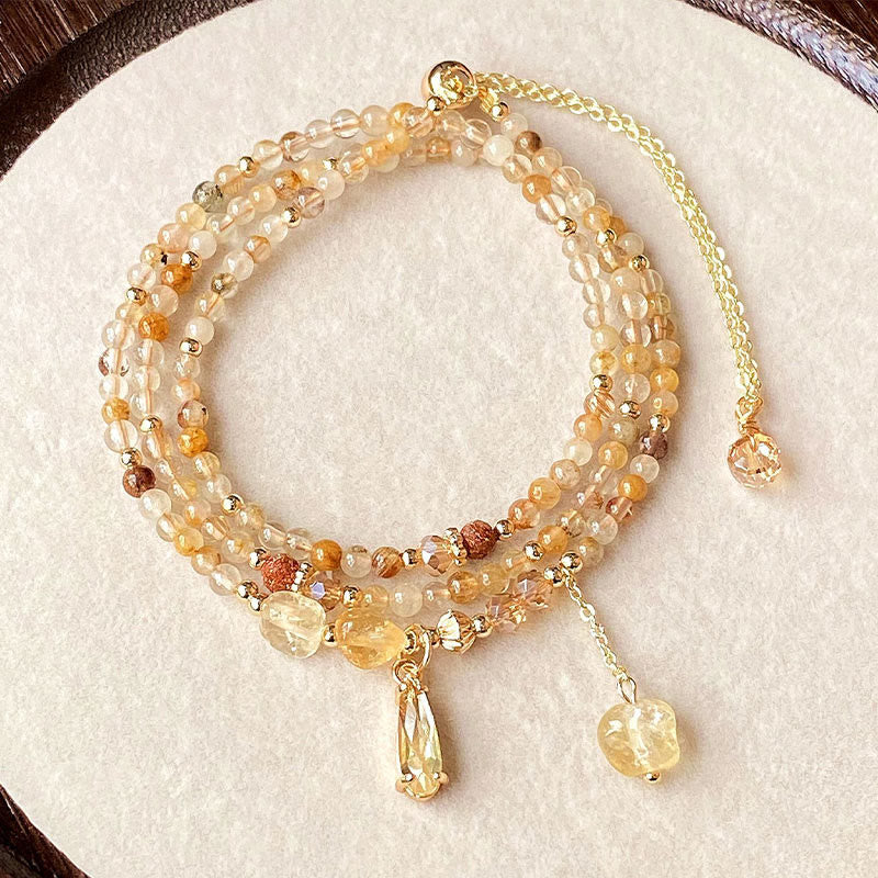 Citrine Beads Multi-Layer Bracelet by Worn Within