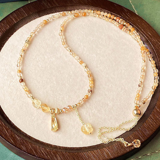 Citrine Beads Multi-Layer Bracelet