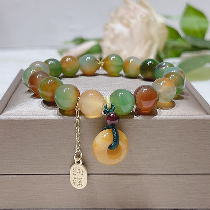 Peacock Agate Bead Bracelet