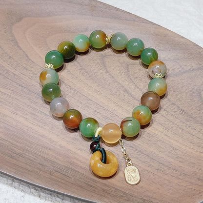 Peacock Agate Bead Bracelet