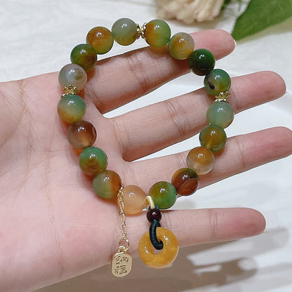 Peacock Agate Bead Bracelet