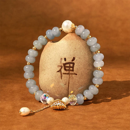 Aquamarine Pearl Shell Bead Bracelet