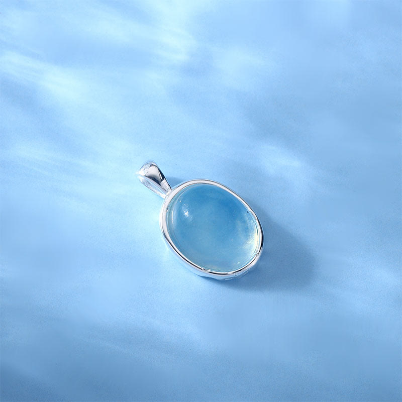 925 Sterling Silver Aquamarine Clavicle Chain Necklace