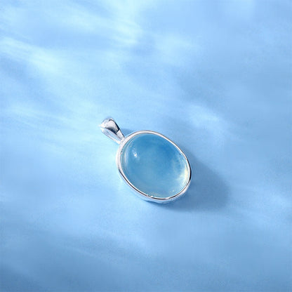 925 Sterling Silver Aquamarine Clavicle Chain Necklace