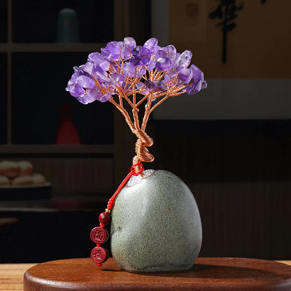 Mixed Crystal Tree Ceramic Decor