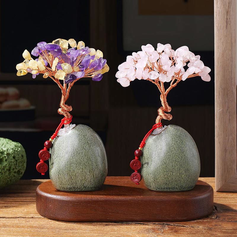 Mixed Crystal Tree Ceramic Decor