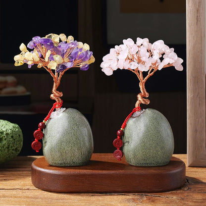 Mixed Crystal Tree Ceramic Decor