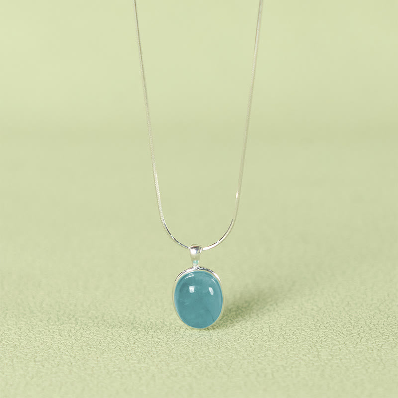 925 Sterling Silver Aquamarine Clavicle Chain Necklace