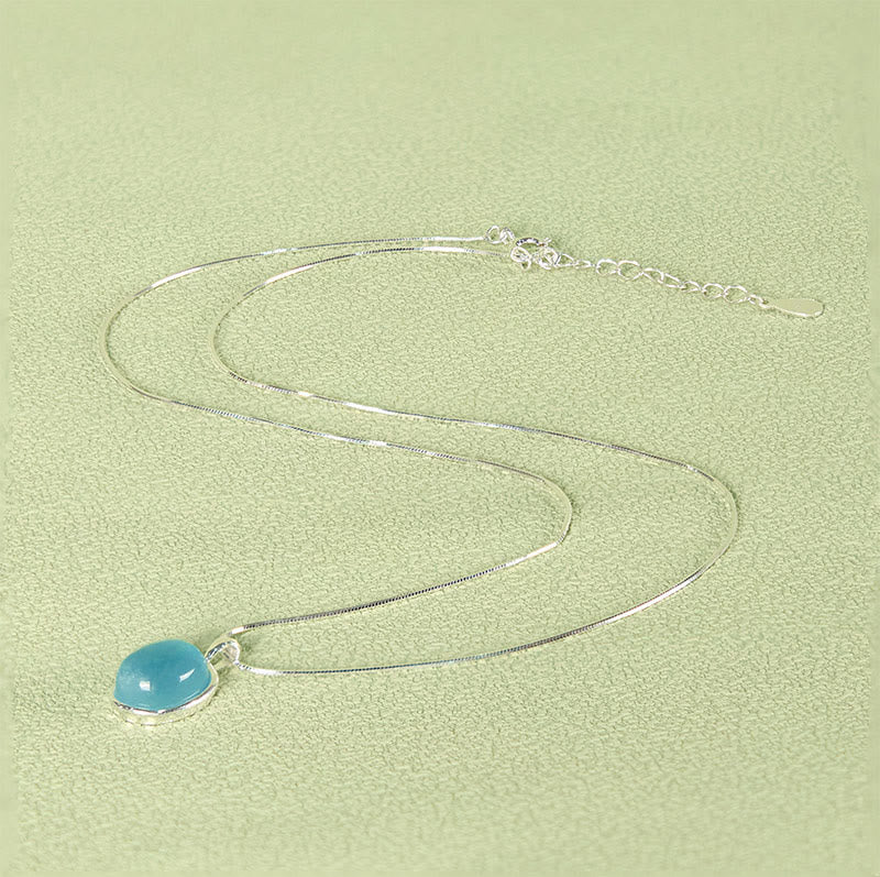 925 Sterling Silver Aquamarine Clavicle Chain Necklace