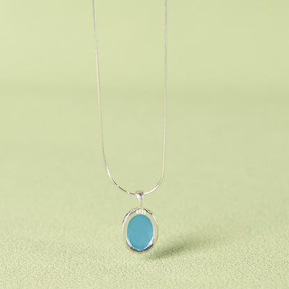 925 Sterling Silver Aquamarine Clavicle Chain Necklace