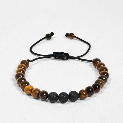 3Pcs Tiger's Eye Lava Rock Bracelet