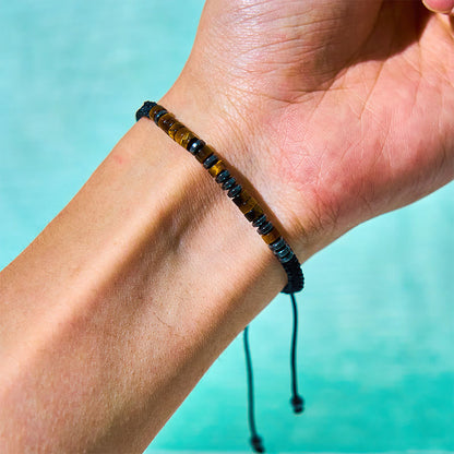 3Pcs Tiger's Eye Lava Rock Bracelet