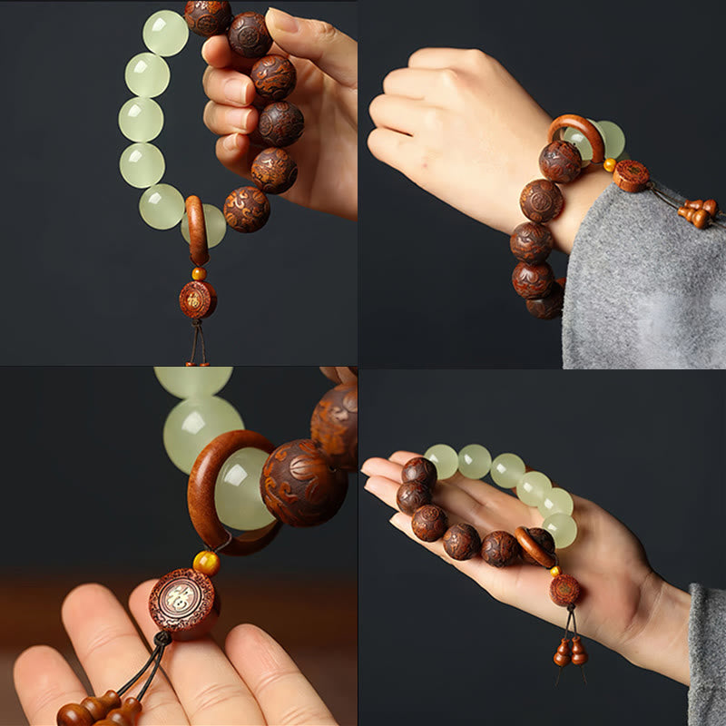 Sappan Wood Tibetan Bead Bracelet