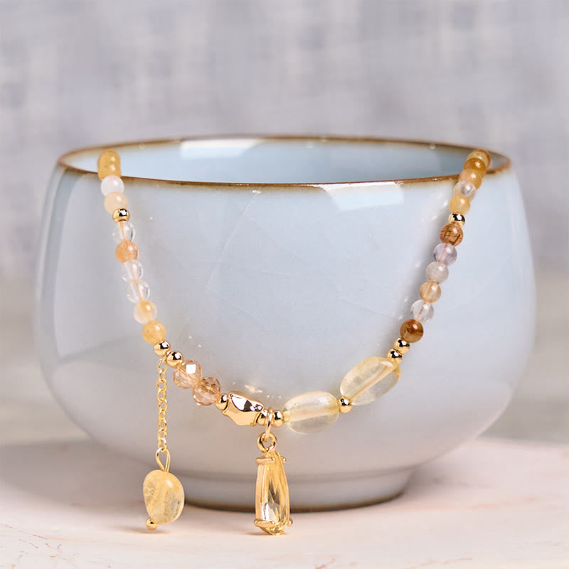 Citrine Beads Multi-Layer Bracelet