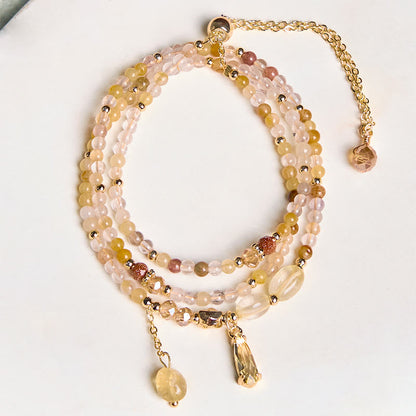 Citrine Beads Multi-Layer Bracelet