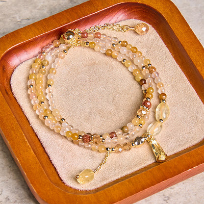 Citrine Beads Multi-Layer Bracelet
