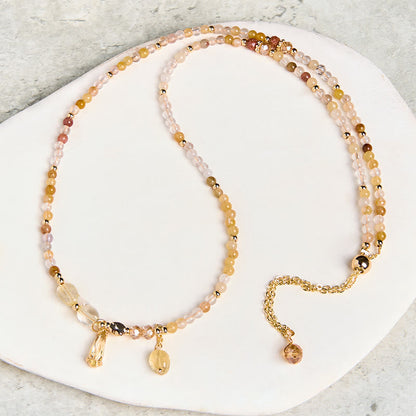 Citrine Beads Multi-Layer Bracelet