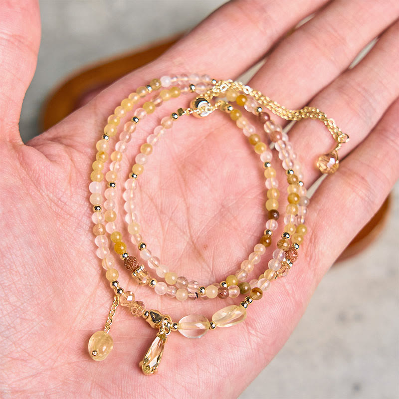 Citrine Beads Multi-Layer Bracelet