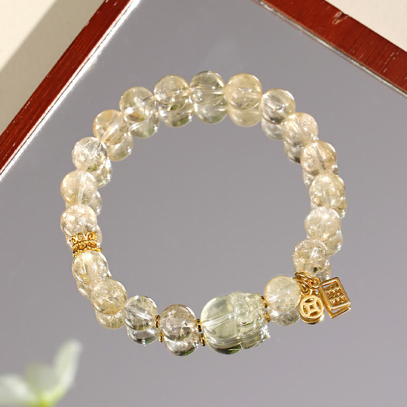Citrine Pixiu Copper Coin Bracelet