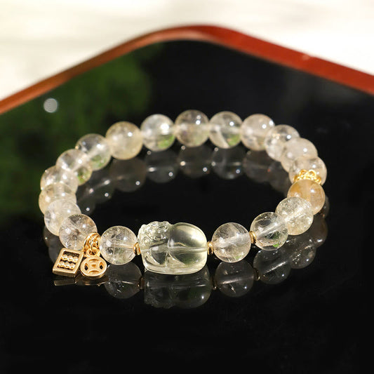 Citrine Pixiu Copper Coin Bracelet
