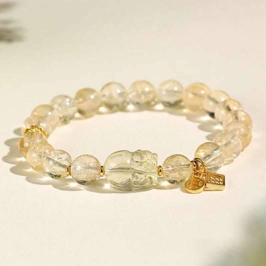 Citrine Pixiu Copper Coin Bracelet by Worn Within
