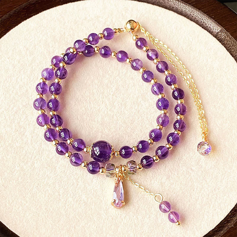 Amethyst Perlen Mehrschichtiges Armband