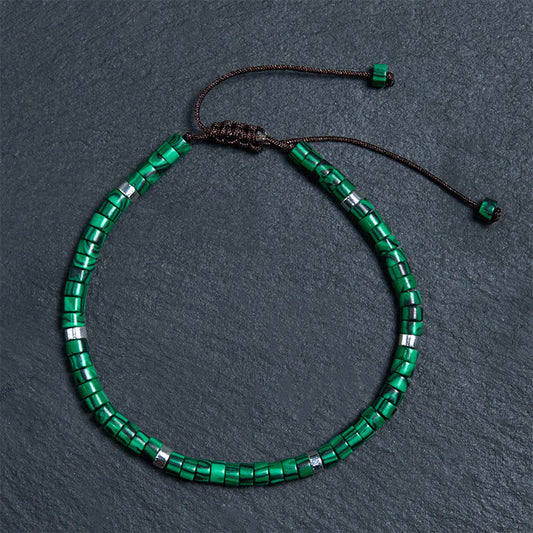 Malachite Spacer Bead Bracelet by Worn Within