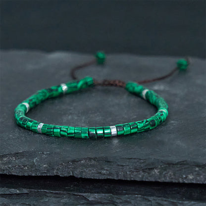 Malachite Spacer Bead Bracelet