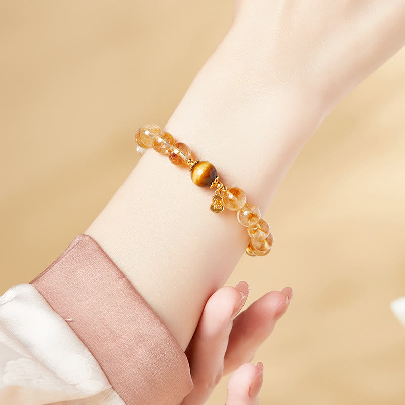 シルバー925 シトリン瓢箪ブレスレット