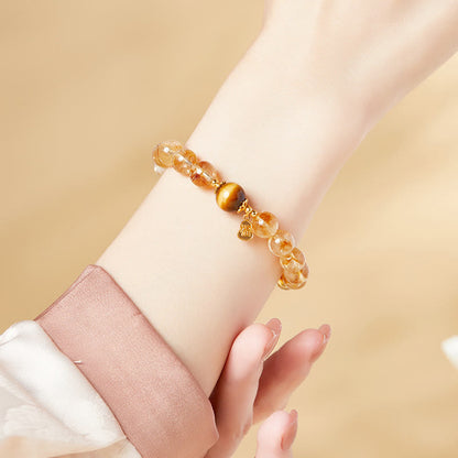 シルバー925 シトリン瓢箪ブレスレット